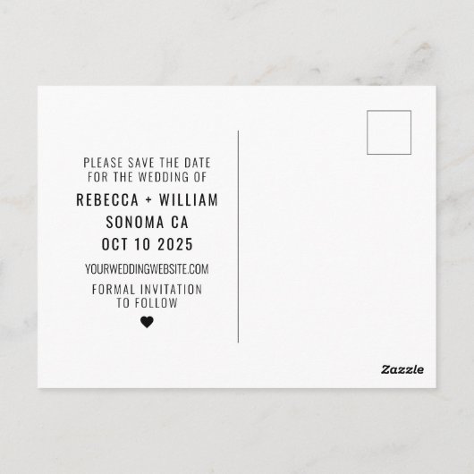 Wereldkaart reisbestemming bruiloft opslaan datum briefkaart (Achterkant)