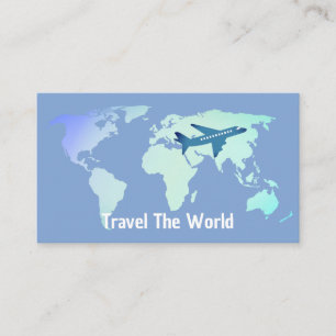 wereldkaart reisbureau vliegreizen agentschap visitekaartje