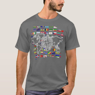Wereldkaart reiskompas internationaal reizen t-shirt