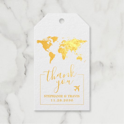 Wereldkaart-reisthema Bestemmingsvoorkeur Cadeaulabels (Voorkant)