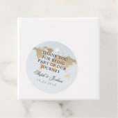 Wereldkaart reisthema bruiloft bedankjes labels (In situ)