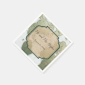 wereldkaart reisthema bruiloft servet (Hoek)