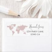 Wereldkaart reisthema Retour Adreslabels Etiket (Insitu)