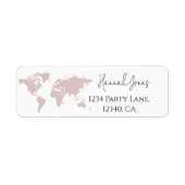 Wereldkaart reisthema Retour Adreslabels Etiket (Voorkant)