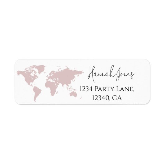 Wereldkaart reisthema Retour Adreslabels Etiket (Voorkant)