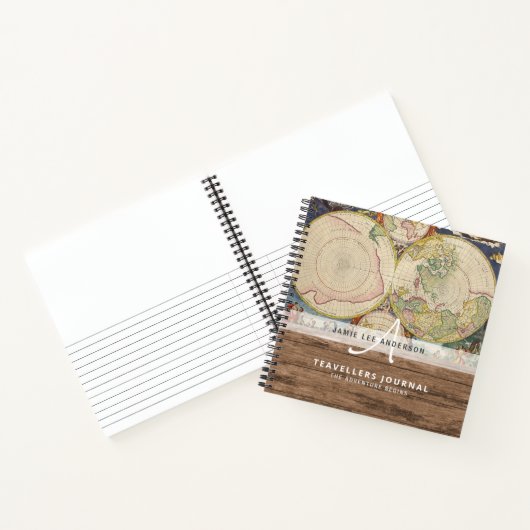 Wereldkaart Reizen Pensioen Bucket List Gift Papa Notitieboek (Binnen)