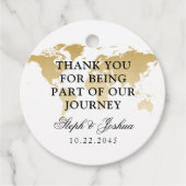 Wereldkaart Reizen Thema Bruiloft Feest Dank u Bedankjes Labels (Voorkant)