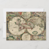  Wereldkaart Reizen Thema Bruiloft Kaart (Achterkant)