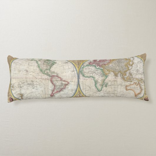 Wereldkaart  reiziger lichaamskussen (Achterkant)