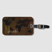 Wereldkaart Reiziger Signature Brown Bagagelabel (Voorkant (horizontaal))