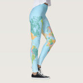wereldkaart Reizigerland — Gegevens kleurig Leggings (Rechts)