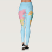 wereldkaart Reizigerland — Gegevens kleurig Leggings (Achterkant)