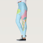 wereldkaart Reizigerland — Gegevens kleurig Leggings (Links)