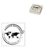 Wereldkaart Retouradres familie Rubberstempel (Gestempeld)