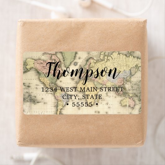  Wereldkaart retourlabel Etiket (Insitu)