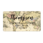  Wereldkaart retourlabel Etiket (Voorkant)