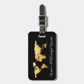 Wereldkaart richt wat een ONEderful Gold Modern Bagagelabel (Voorkant verticaal)