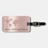 Wereldkaart richt wat een ONEderful Roos van de We Bagagelabel (Voorkant horizontaal)