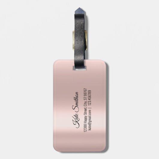 Wereldkaart richt wat een ONEderful Roos van de We Bagagelabel (Achterkant verticaal)