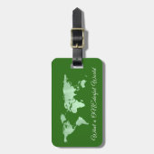 Wereldkaart richt wat een ONEderful World GreenMin Bagagelabel (Voorkant verticaal)