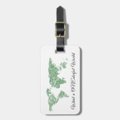Wereldkaart richt wat een ONEderful World MintWhit Bagagelabel (Voorkant verticaal)