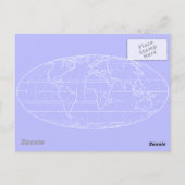 wereldkaart rode kleur briefkaart (Achterkant)