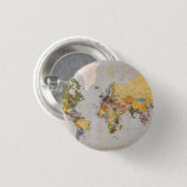 wereldkaart ronde button 3,2 cm (Voorkant /achterkant)