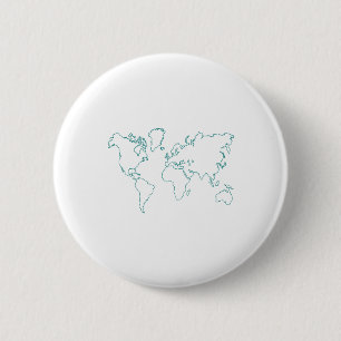 Wereldkaart Ronde Button 5,7 Cm