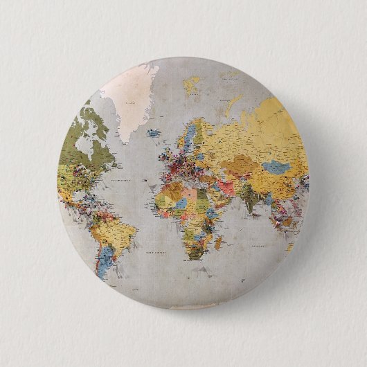 wereldkaart ronde button 5,7 cm (Voorkant)
