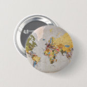 wereldkaart ronde button 5,7 cm (Voorkant /achterkant)