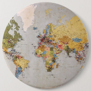 wereldkaart ronde button 6,0 cm