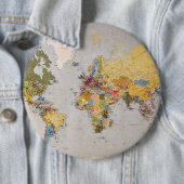 wereldkaart ronde button 6,0 cm (In situ)