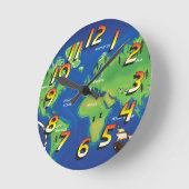 Wereldkaart Ronde Klok (Hoek)