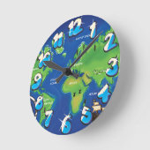 Wereldkaart Ronde Klok (Hoek)