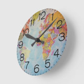 Wereldkaart Ronde Klok (Hoek)