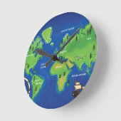 Wereldkaart Ronde Klok (Hoek)
