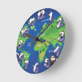 Wereldkaart Ronde Klok (Hoek)