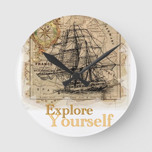  Wereldkaart Ronde Klok (Voorkant)