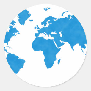 Wereldkaart Ronde Sticker