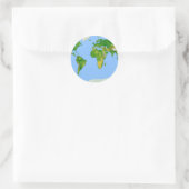 Wereldkaart Ronde Sticker (Tas)