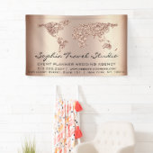 wereldkaart Roos Gold Earth Event Plan Spandoek (Insitu)