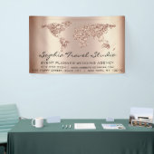 wereldkaart Roos Gold Earth Event Plan Spandoek (Beurs)