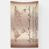 wereldkaart Roos Gold Earth Event Plan Spandoek (Verticaal)