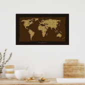 Wereldkaart Rustic Art Poster (Keuken)