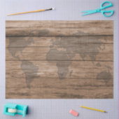 Wereldkaart Rustic Wood 20x30-decoupage Tissuepapier (Craft)