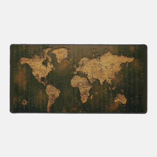 Wereldkaart Rustiek Bureaumat (Voorkant)