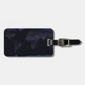 Wereldkaart 's Nachts licht de stad van de aarde. Bagagelabel (Voorkant horizontaal)