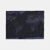 Wereldkaart 's Nachts licht de stad van de aarde. Fleece Deken (Voorkant (Horizontaal))