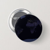 Wereldkaart 's Nachts licht de stad van de aarde. Ronde Button 5,7 Cm (Voorkant /achterkant)