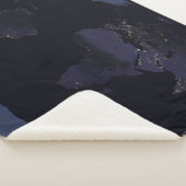 Wereldkaart 's Nachts licht de stad van de aarde. Sherpa Deken (3/4)